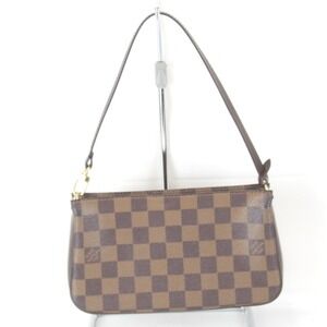 LOUIS VUITTON Authentic Brown Damier Canvas Pochette Pouch
